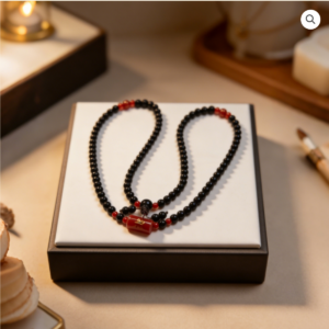 D64 Crimson & Ebony Double Loop Necklace (Random Style)